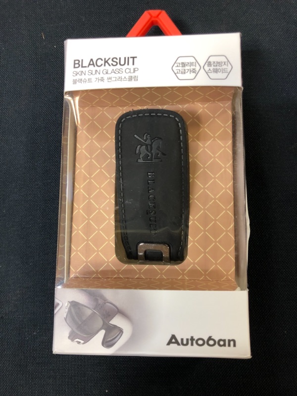 Photo 1 of Blacksuit Autoban Leather Sunglass Clip Sun Visor Car Eyeglasses Holder for All Motors Auto Vehicle