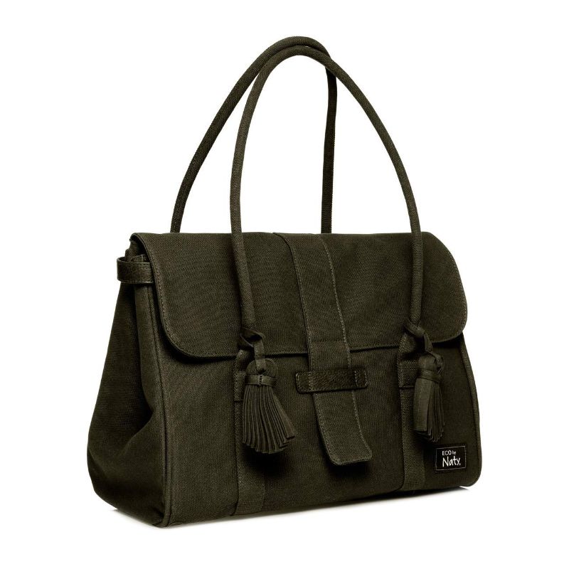 Photo 1 of Eco by Naty Diaper Bag Green, Made of GOTS Certified Organic Cotton, Magnetic Closure
