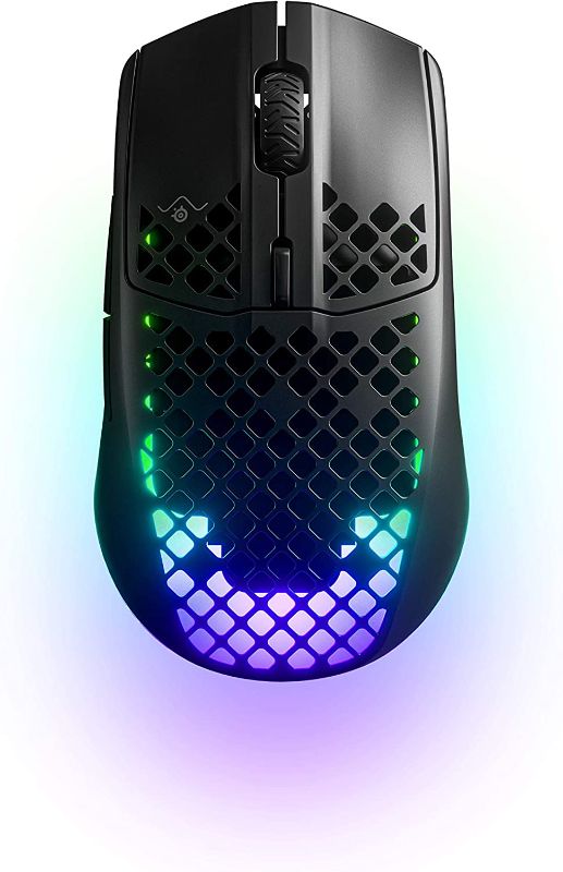 Photo 1 of SteelSeries Aerox 3 Wireless - Super Light Gaming Mouse - 18,000 CPI TrueMove Air Optical Sensor - Ultra-Lightweight Water Resistant Design - 200 Hour Battery Life (Certified Refurbished) (Renewed)
