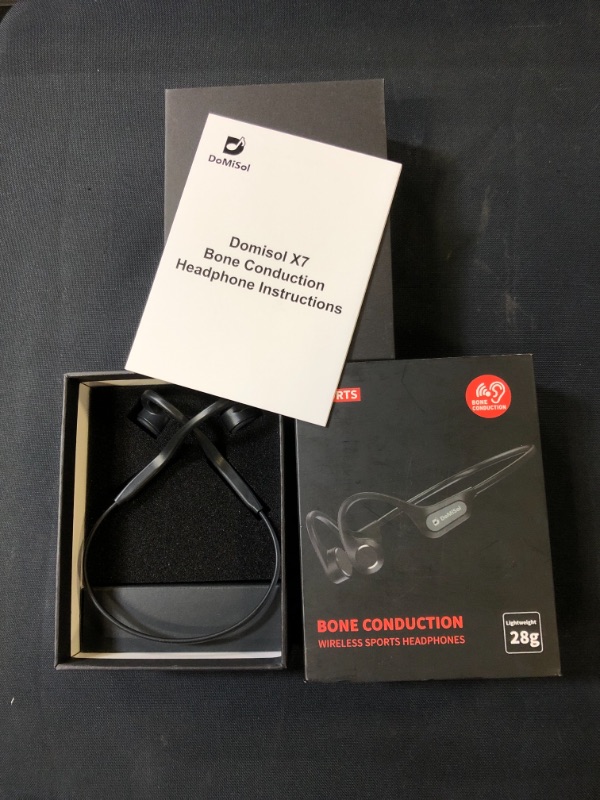 Photo 2 of Bone Conduction Headphones Wireless, D DOMISOL Open-Ear Bluetooth Sport Earphones with Mic, Waterproof Sweat Resistant Headset for Running Cycling Hiking Gym Workouts-Black
