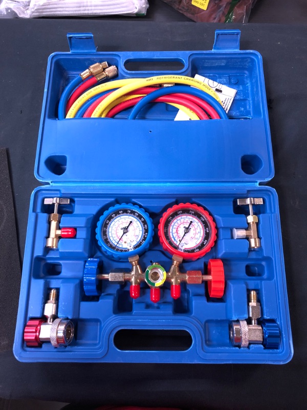 Photo 2 of 3 Way AC Diagnostic Manifold Gauge Set for Freon Charging