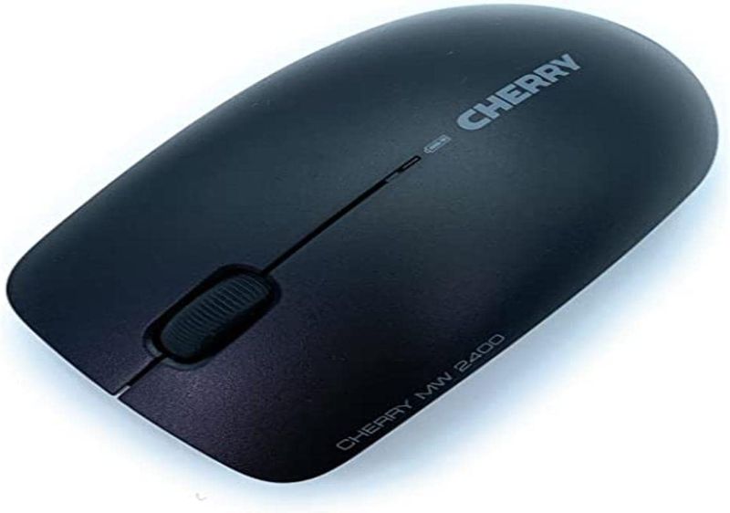 Photo 1 of Cherry MW 2400-3-Button Wireless Mouse - Symmetrical - Black - Nano USB Receiver - Optical Sensor - 1200 dpi - 2.4 GHz Technology - GS Approval
