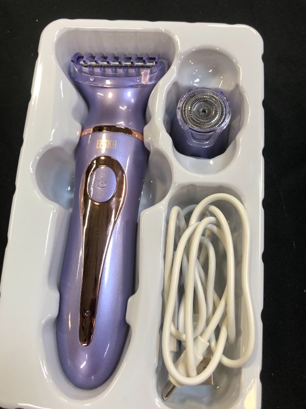 Photo 1 of 2-in-1 Electric Razor for Women, EESKA Electric Shaver for Women Cordless for Women Face, Legs and Underarm, Portable Bikini Trimmer IPX7 Waterproof Wet and Dry Hair Removal, Type-C USB Recharge…

