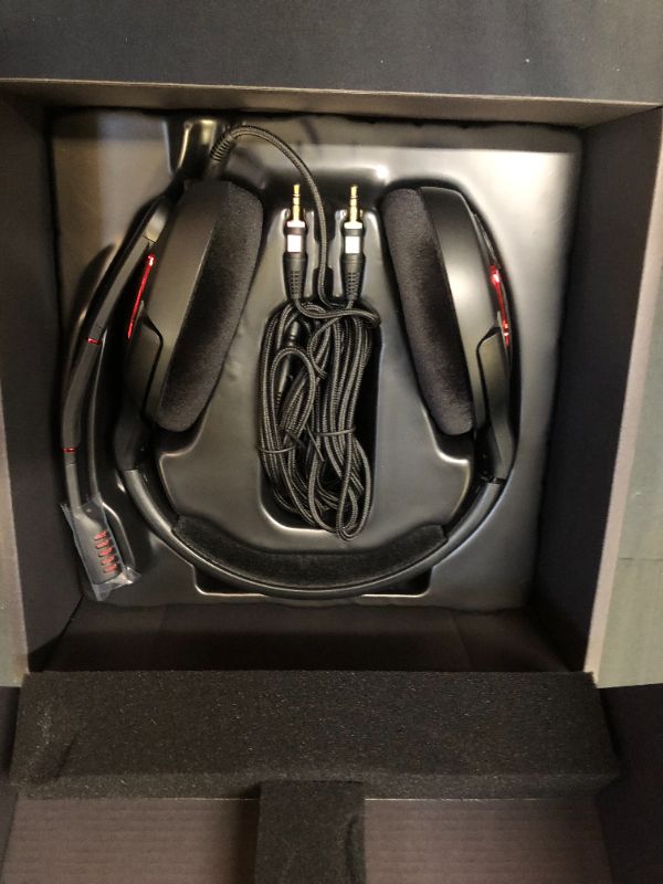 Photo 2 of EPOS I Sennheiser GAME ONE Gaming Headset, Open Acoustic, Noise-canceling mic, Flip-To-Mute, XXL plush velvet ear pads, compatible with PC, Mac, Xbox One, PS4, Nintendo Switch, and Smartphone - Black.
