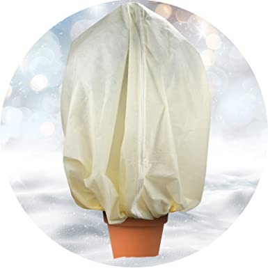 Photo 1 of Agricasst Plant Cover Freeze Protection 1.9oz Drawstring Winter Tree Cover Shrub Cover Frost Protection Season Extension (1 Pack) (74.8"×86.6")
