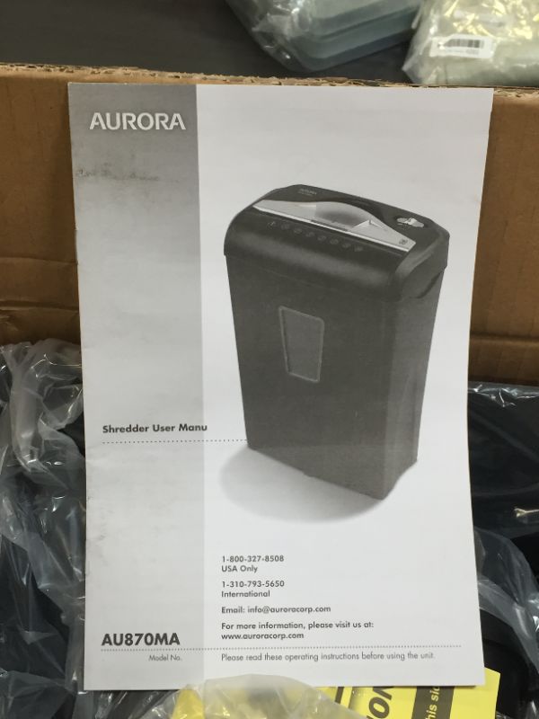 Photo 3 of Aurora High Security 8-Sheet Micro-Cut Paper Shredder