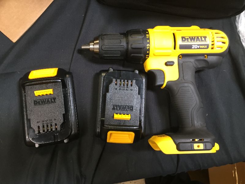 Photo 2 of Dewalt DCD771C2 20V MAX Cordless Lithium-Ion 1/2 inch Compact Drill Driver Kit