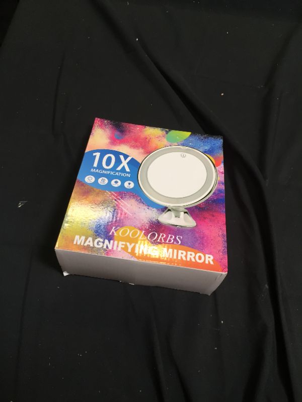 Photo 4 of 10X Magnifying Makeup Mirror with Lights, 3 Color Lighting, Bathroom Shower Mirror with Suction Cup, Intelligent Switch, 360 Degree Rotation, Portable for Detailed Makeup, Close Skincare