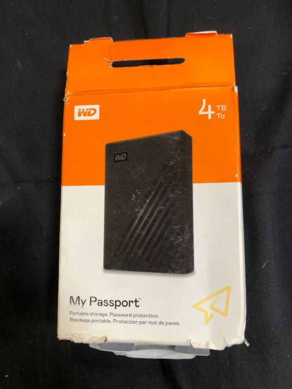 Photo 4 of WD 4TB My Passport Portable Storage External Hard Drive USB 3.2 for PC/MAC Black