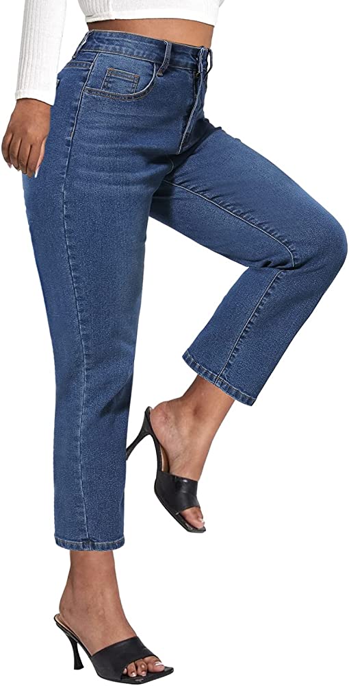 Photo 1 of Drazup Women Plus Size Ripped Stretch Skinny Jeans Distressed High Rise Denim Jegging - SIZE 40 -