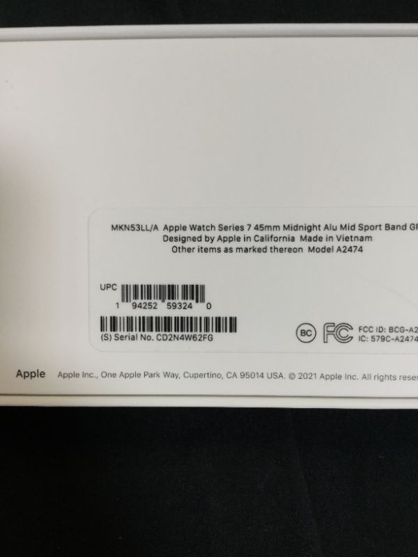 Photo 6 of FACTORY SEALED - Apple Watch Series 7 [GPS 45mm] Smart Watch w/ Blue Aluminum Case with Abyss Blue Sport Band. Fitness Tracker, Blood Oxygen & ECG Apps, Always-On Retina Display, Water Resistant - FACTORY SEALED -