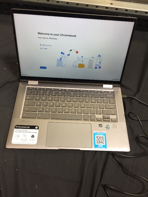 Photo 2 of 2020 Newest HP x360 2-in-1 14-inch FHD Touchscreen Chromebook – 10th Gen. Intel Core i3-10110U, 8GB RAM, 64GB eMMC, B&O Audio, WiFi 6, Backlit Keyboard, Fingerprint Reader - Mineral Silver