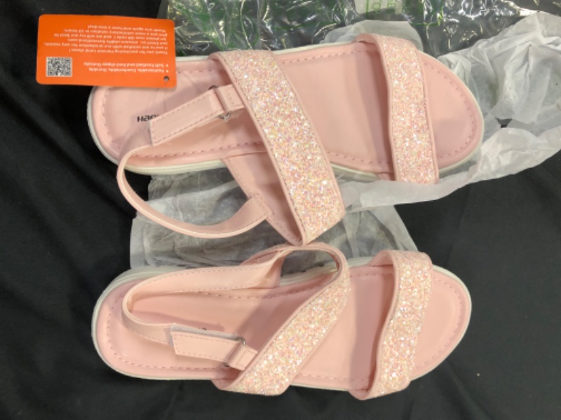 Photo 2 of girls pink glitter sandals size 5 