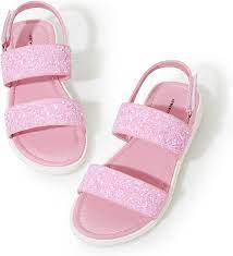Photo 1 of girls pink glitter sandals size 5 