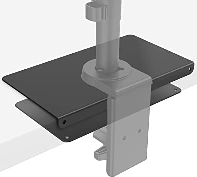 Photo 1 of WALI Steel Reinforcement Bracket for Thin, Glass, and Other Fragile Table Tops, Compatible with Most Monitor Mount Stand Grommet C Clamp Installation (CGRP-B), Black
