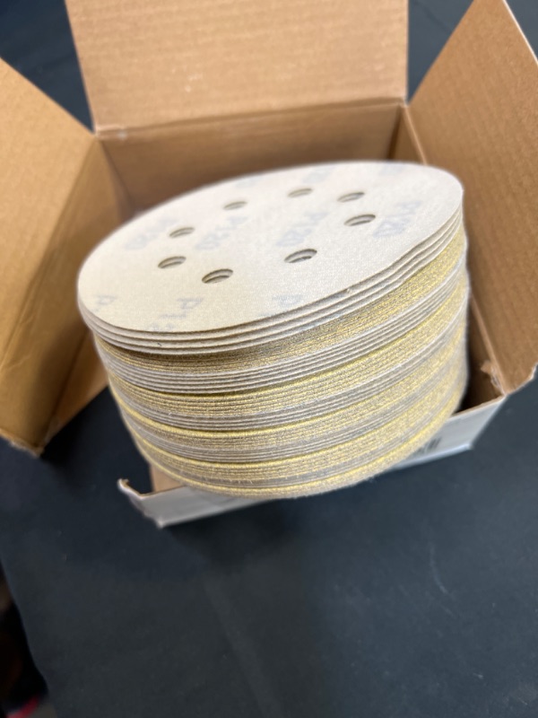 Photo 3 of 5 Inch 120 Grit Sanding Disc, 8 Hole Hook and Loop Aluminum Oxide Sanding Discs for Disc Sanders & Orbital Sanders - 50 Pack
