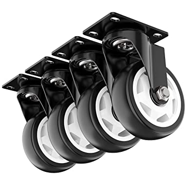 Photo 1 of 4 inch Swivel Caster Wheels, Heavy Duty Plate Casters with no Brake Total Capacity 1200lbs (Pack of 4?
