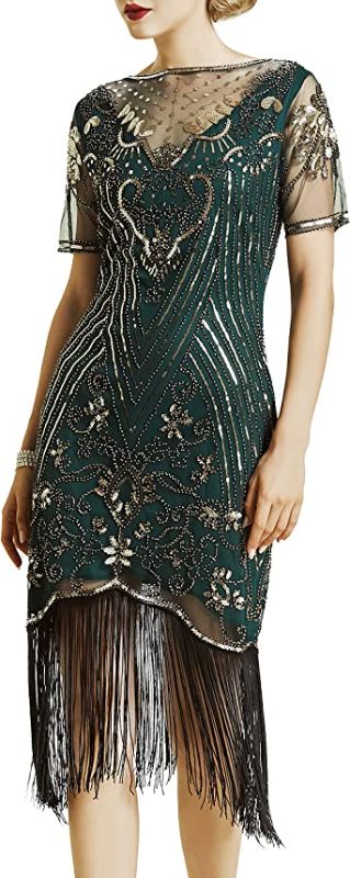 Photo 1 of BABEYOND Flapper Dresses 1920s Gatsby - Roaring 20s Sequin Beaded Dress Fringe Dress
SMALL