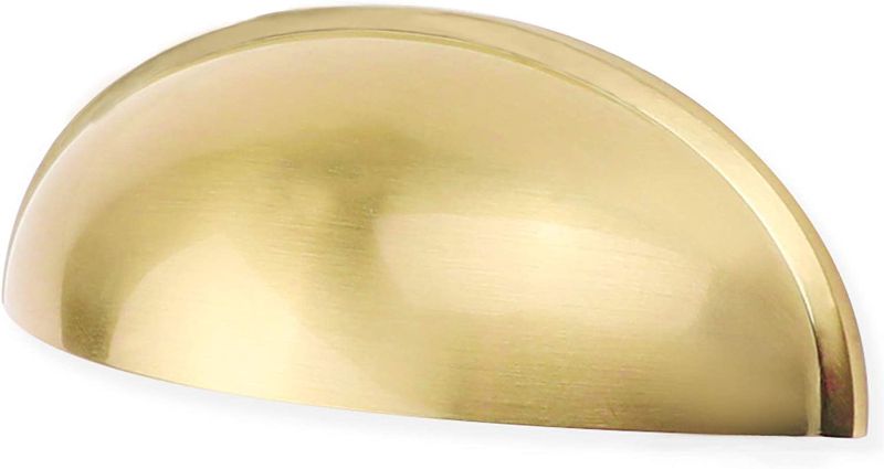 Photo 1 of  goldenwarm 6 CT Light Brushed Gold Cup Drawer Pulls Cup Cabinet Pulls - LS0313BB76 Kitchen Furniture Hardware Light Gold Bin Cup Pulls Cupboard Pulls Size: Hole Centers: 76 mm (3 inch)
