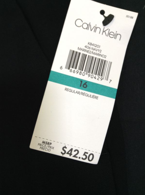 Photo 3 of Calvin Klein Boys' Flat-Front Suit Dress Pant, Straight Leg Fit & Hemmed Bottom, Belt Loops & Functional Front Pockets - SIZE 16 -