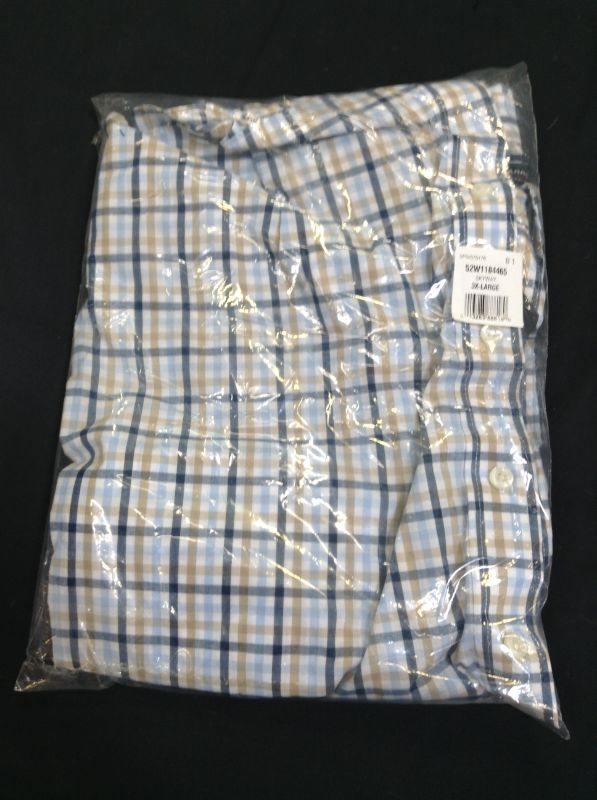 Photo 2 of ARROW USA 1851 Men's Big and Tall Hamilton Poplins Short Sleeve Button Down Plaid Shirt - 3XL -