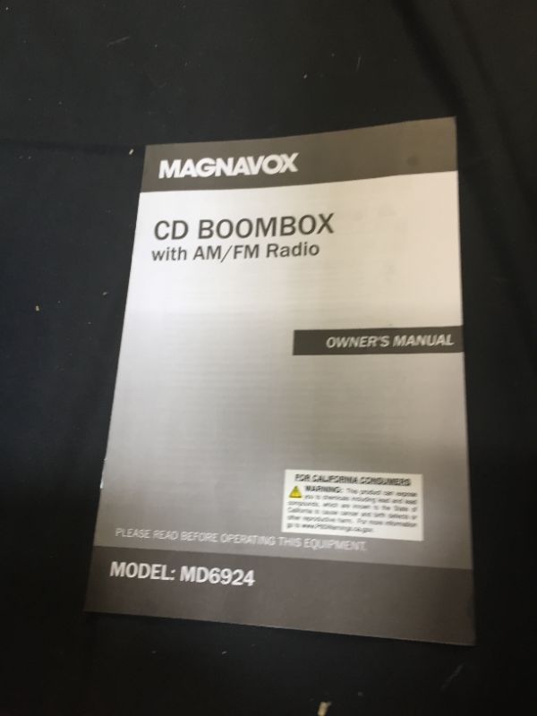 Photo 2 of Magnavox MD6924-BL Portable Top Loading CD Boombox with AM/FM Stereo Radio in Blue CD-R/CD-RW Compatible LED Display AUX Port Supported Programmable CD Player 