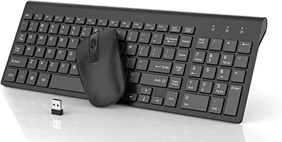 Photo 1 of Wireless Keyboard Mouse Combo?RaceGT Energy Saving Silent Ultra-Thin Full Sized Wireless Keyboard Mouse 3 Level DPI Adjustable Mouse for Computer, Laptop and Desktop(Black)