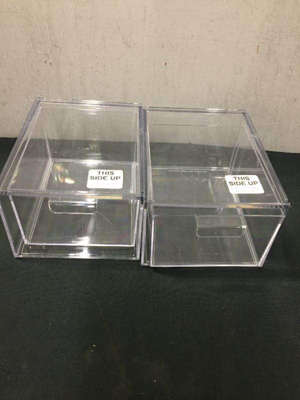 Photo 1 of AUDREY STACKABLE HALF WIDTH DRAWERS 4- 1/2'' TALL CLEAR (SMUDGES ON ITEM)