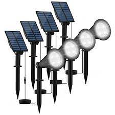 Photo 1 of CREPOW Solar Spot Lights Outdoor, 7 LED Solar Power Landscape Spotlights Solar Garden Lights Adjustable Auto ON/Off IP65 Waterproof Wall Lights for Patio Walkway Pathway Yard Pool, Cold White - 4 Pack 
