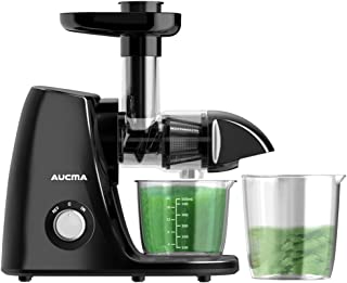Photo 1 of Aucma Juicer Machine,Slow Juicer Extractor,Cold Press Juicer with Quiet Motor and Reverse Function,Masticating Juicer Machine with Brush Recipes,for High Nutrient Fruit Vegetable Juice (Black)
