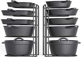 Photo 1 of 2 Pack - Heavy Duty Pot Rack Organizer, 5 Tier Pan Rack Holder, Holds Cast Iron Skillets, Dutch Oven, Frying Pan, Griddles - No Assembly Required, 15.9'' H
