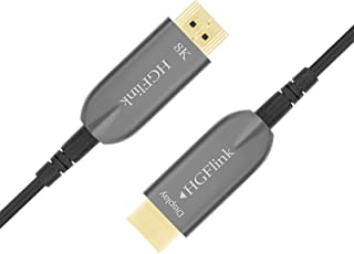 Photo 1 of 8K HDMI 2.1 Fiber Optic Cable 50ft HGFlink Ultra HD Support Dynamic HDR eARC 8K60Hz 4K120Hz 48Gbps HDCP 2.2 Backward Compatible with HDMI2.0 HDMI1.4 Easy to Plug and Play PVC Jacket
