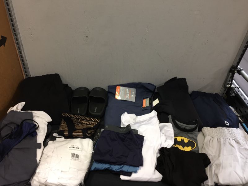 Photo 1 of FINAL SALE-- MISCELLANEOUS MEN'S CLOTHING/ ACCESSORIES SOLD AS IS ( VARIOUS DIFFERENT STYLES AND SIZES)