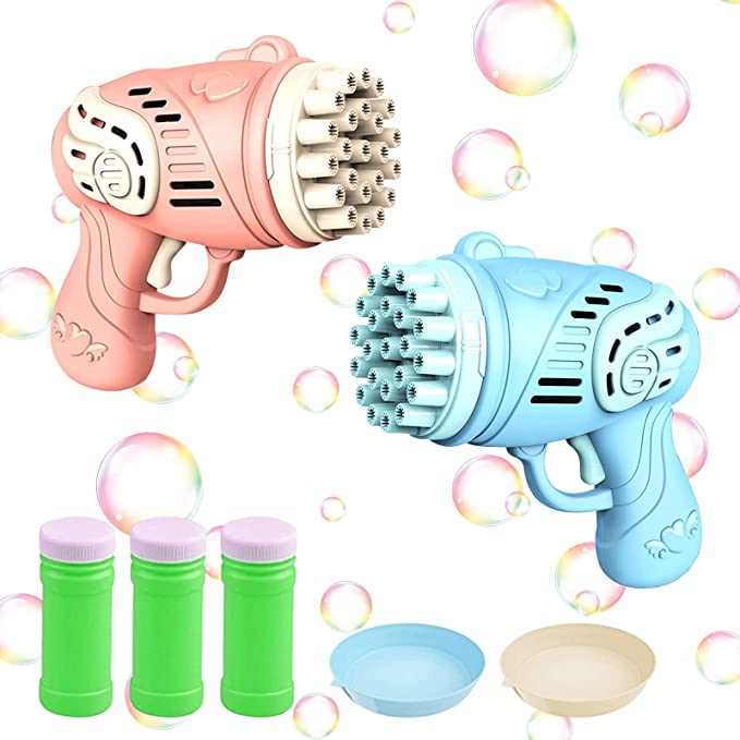 Photo 1 of 2Pcs 23 Holes Gatling Machine Bubble Toy for Kids, 2022 Upgraded Automatic Bubble Gun for Kids Ages 4-13 Boys Girls Birthday Gifts
