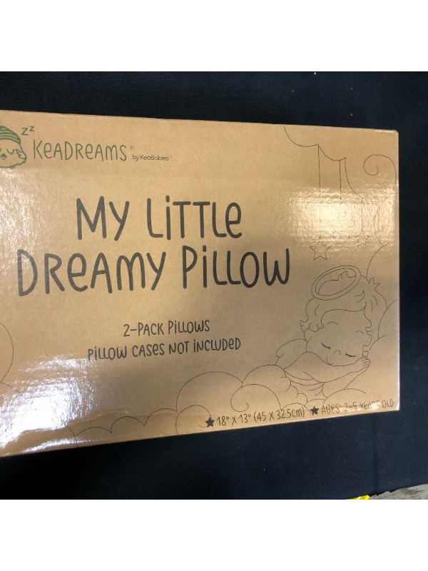 Photo 2 of 2-Pack Toddler Pillow - Soft Organic Cotton Toddler Pillows for Sleeping - 13X18 Small Pillow for Kids - Kids Pillows for Sleeping - Kids Pillow for Travel, School, Nap - Crib Pillow
