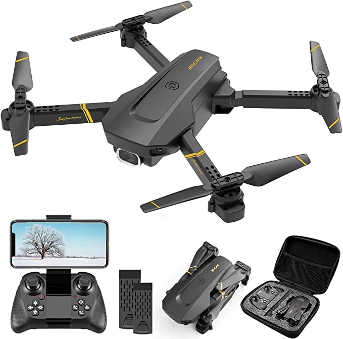 Photo 1 of 4DV4 Drone with 1080P Camera for Adults,HD FPV Live Video RC Quadcopter Helicopter for Beginners Kids Toys Gifts,2 Batteries and Carrying Case,Altitude Hold,Waypoints,3D Flip,Headless Mode,Black
