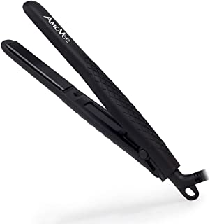 Photo 1 of AmoVee Mini Flat Iron Smart Ceramic Tourmaline Hair Straightener Negative Ionic Technology for Travel, Black
