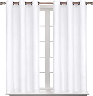 Photo 1 of BGment Room Darkening Curtains 45 Inches Long - Grommet Thermal Insulated Drapes Window Treatment Curtains for Bedroom, 2 Panels, 38 x 45 Inch, Pure White
