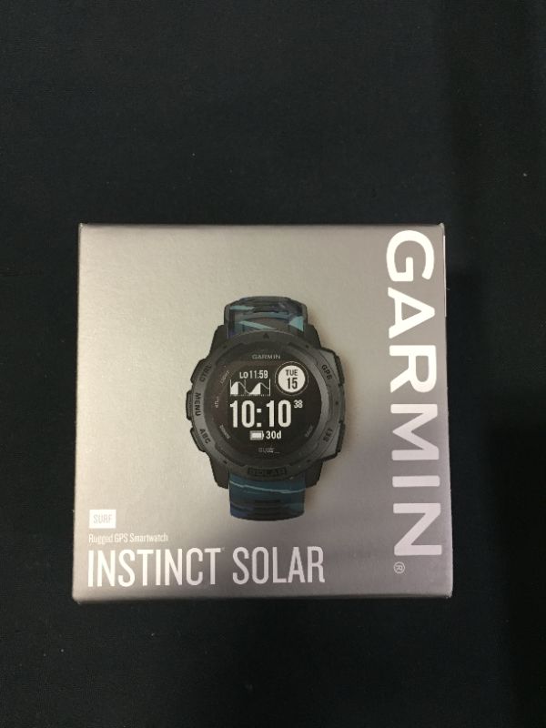 Photo 3 of Garmin Instinct Solar Surf, Rugged Outdoor Smartwatch with Solar Charging Capabilities, Tide Data and Dedicated Surfing Activity, Pipeline
