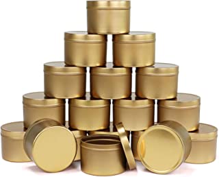 Photo 1 of Candle Tin 18 Piece, 8 oz, Candle Containers for DIY Candle Making, Arts & Crafts Supplies, Small Item and Trinket Storage, Party Favors and More (2.2 x 3.2 inch, Gold)
