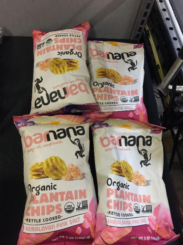 Photo 2 of Barnana Organic Plantain Chips, Himalayan Pink Salt, 5 Ounce Bag - Paleo, Vegan, Grain Free Chips BEST BY MARCH 11 2022
( 4 PIECES)