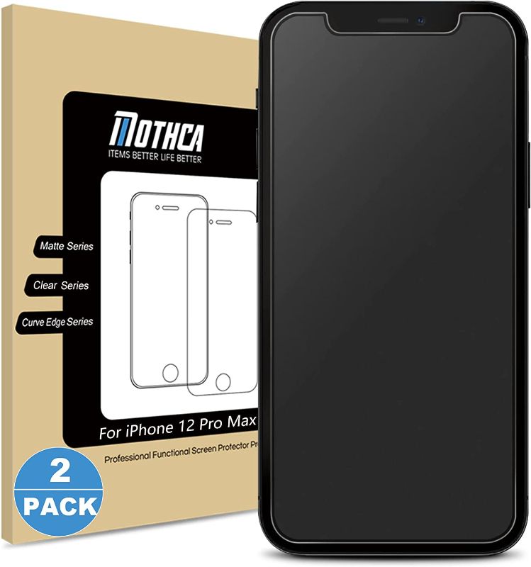 Photo 1 of 2 Pack Mothca Matte Screen Protector for iPhone 12 Pro Max Anti-Glare & Anti-Fingerprint Tempered Glass Clear Film Case Friendly Bubble Free for iPhone 12 Pro Max 6.7-inch (2020)-Smooth as Silk