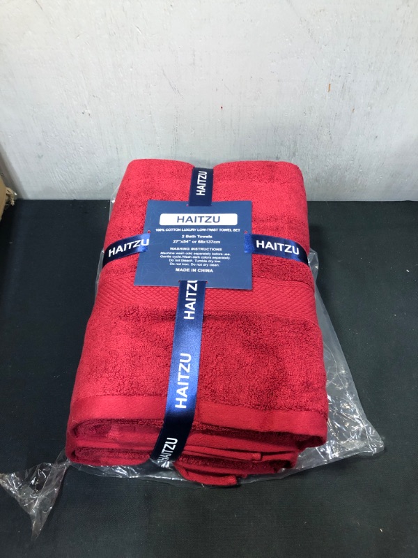 Photo 1 of 2 RED HAITZU BATH TOWELS