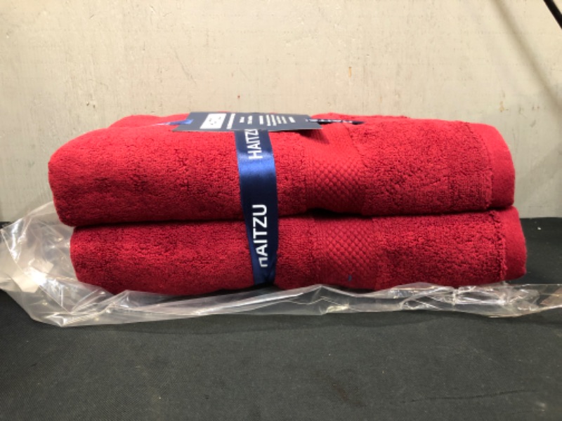 Photo 2 of 2 RED HAITZU BATH TOWELS