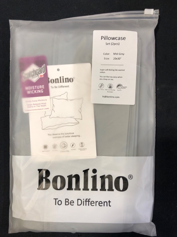 Photo 1 of BONLINO PILLOW CASES 2PC SET
MID-GREY, 20X30