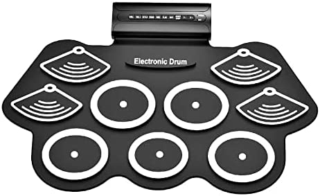 Photo 1 of Electronic Roll Up Drum Set, Foldable Built-In Speaker, 9 Pads with MIDI Output Stereo, Drum Sticks and USB Cable - Portable Digital Drum Kit for Beginners