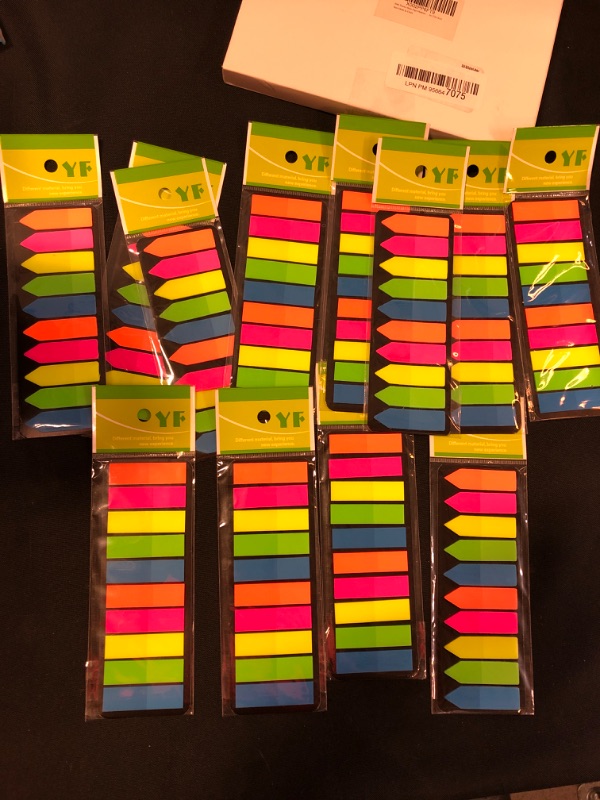 Photo 3 of 3000 Pieces Neon Page Markers Sticky Index Tabs, Colored Index Tab Flags, Fluorescen Sticker Tabs Note for Books, 12 Sets 2 Designs
