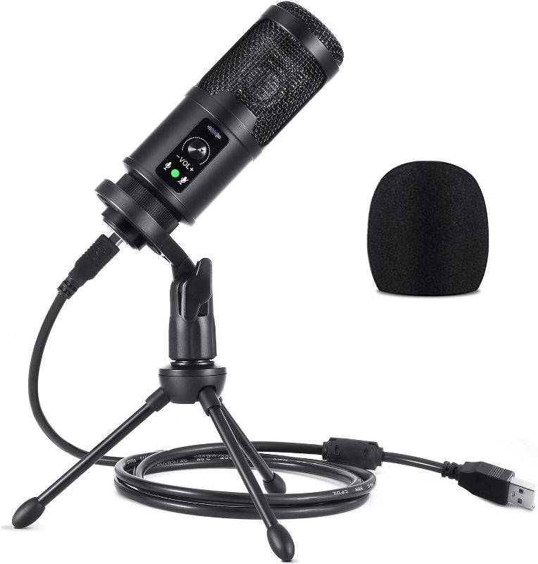 Photo 1 of USB Microphone, Gaming Microphone for pc with Tripod Stand, 192KHZ/24BIT PC Condenser Microphone for Recording Streaming YouTube Zoom Podcasting, Compatible with Windows Mac OS PS4 (BM-838) (BM-65)
