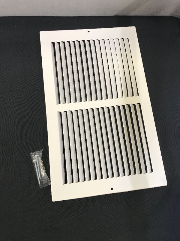 Photo 2 of 14"w X 8"h Steel Return Air Grilles - Sidewall and Ceiling - HVAC Duct Cover - White [Outer Dimensions: 15.75"w X 9.75"h]