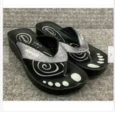 Photo 1 of Aerosoft Sandals Glitter Silver Black SIZE 7